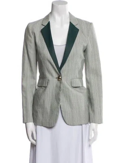 Pre-owned Sies Marjan Striped Blazer In Green