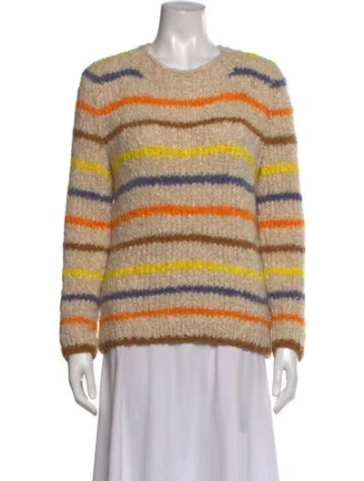 Pre-owned Sies Marjan Striped Crew Neck Sweater In Neutrals