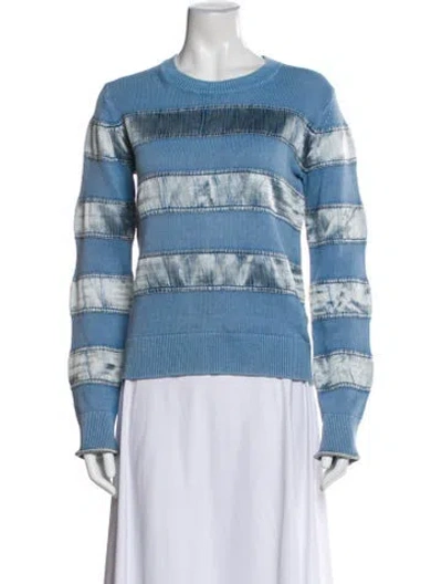Pre-owned Sies Marjan Striped Crew Neck Sweatshirt In Blue