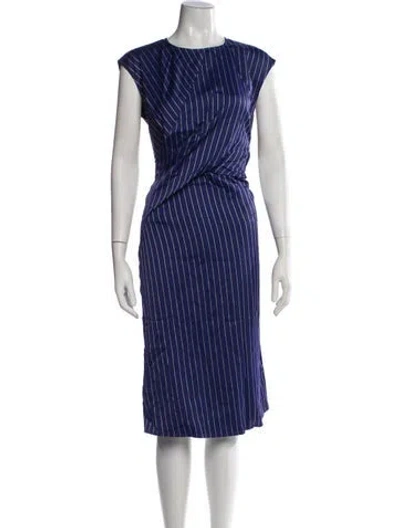 Pre-owned Sies Marjan Striped Midi Length Dress W/ Tags In Blue