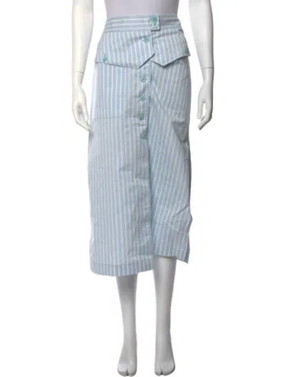 Pre-owned Sies Marjan Striped Midi Length Skirt In Blue