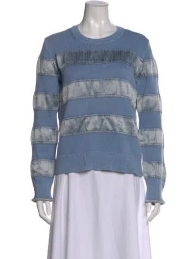 Pre-owned Sies Marjan Striped Scoop Neck Sweater In Blue