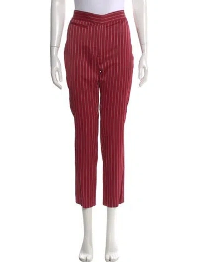 Pre-owned Sies Marjan Striped Straight Leg Pants In Red