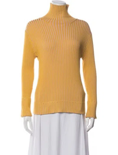 Pre-owned Sies Marjan Striped Turtleneck Top In Yellow