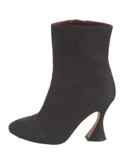 Pre-owned Sies Marjan Suede Boots In Black