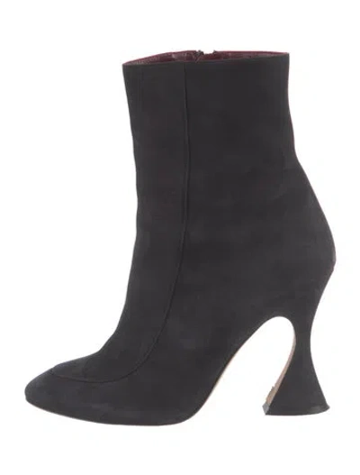 Pre-owned Sies Marjan Suede Boots In Black