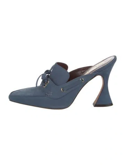 Pre-owned Sies Marjan Suede Mules In Blue