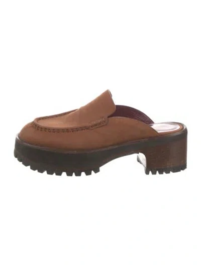 Pre-owned Sies Marjan Suede Mules In Brown