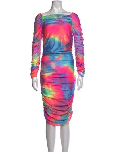 Pre-owned Sies Marjan Tie-dye Print Knee-length Dress In Pink