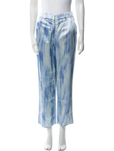 Pre-owned Sies Marjan Tie-dye Print Straight Leg Pants In Blue