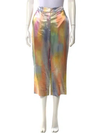 Pre-owned Sies Marjan Tie-dye Print Straight Leg Pants In Yellow