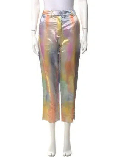 Pre-owned Sies Marjan Tie-dye Print Straight Leg Pants In Yellow