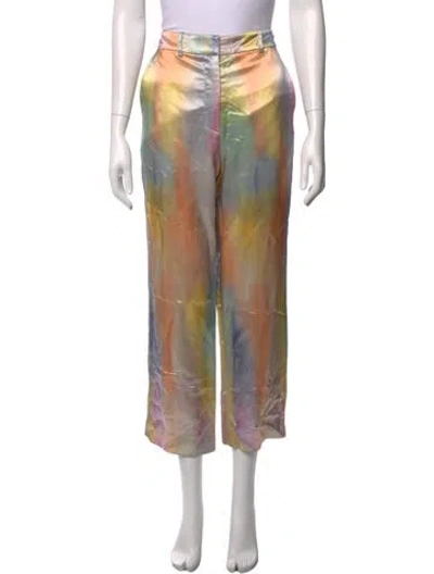 Pre-owned Sies Marjan Tie-dye Print Wide Leg Pants W/ Tags In Yellow