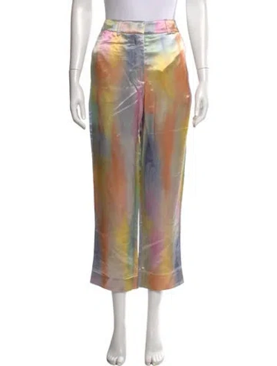 Pre-owned Sies Marjan Tie-dye Print Wide Leg Pants In Yellow