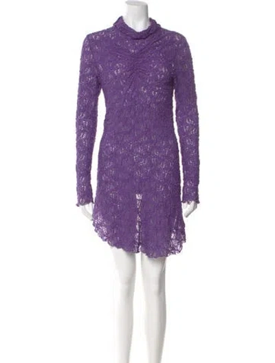 Pre-owned Sies Marjan Turtleneck Mini Dress In Purple