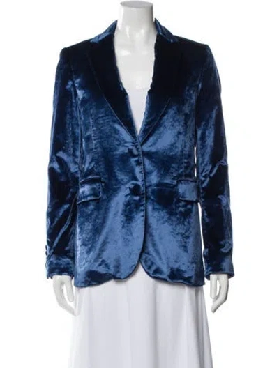 Pre-owned Sies Marjan Velvet Blazer In Blue
