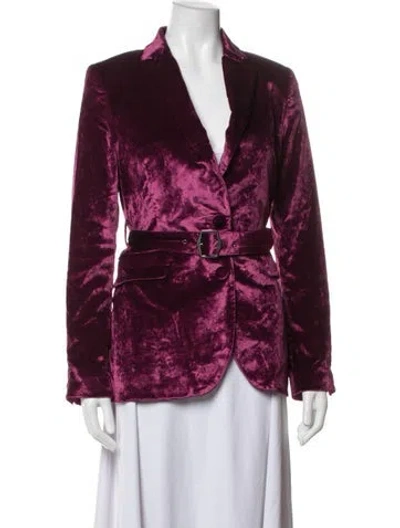 Pre-owned Sies Marjan Velvet Blazer In Purple