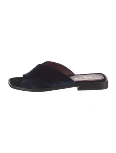 Pre-owned Sies Marjan Velvet Slides In Blue