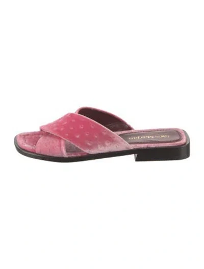 Pre-owned Sies Marjan Velvet Slides In Pink