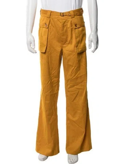 Pre-owned Sies Marjan Virgin Wool Cargo Pants In Yellow