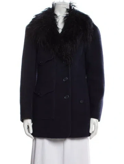Pre-owned Sies Marjan Virgin Wool Coat In Blue