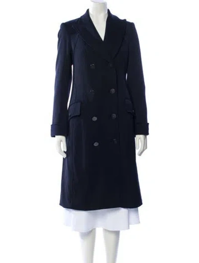 Pre-owned Sies Marjan Virgin Wool Peacoat In Blue