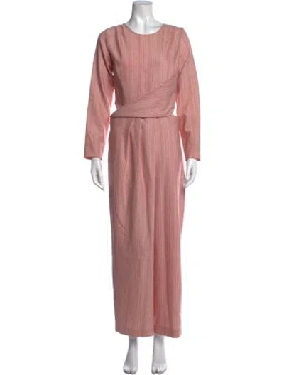 Pre-owned Sies Marjan Virgin Wool Striped Jumpsuit In Red