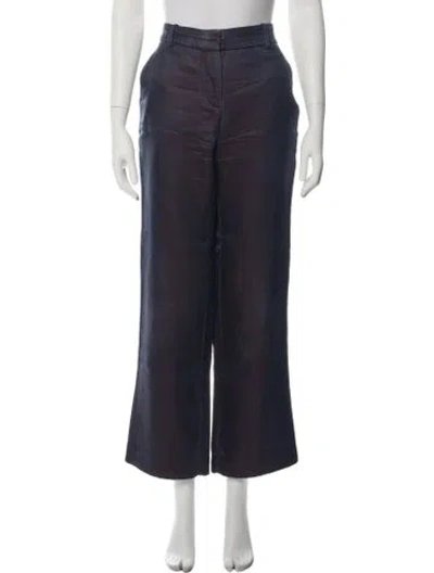 Pre-owned Sies Marjan Virgin Wool Wide Leg Pants In Metallic/purple