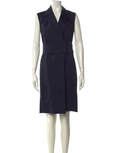 Pre-owned Sies Marjan V-neck Knee-length Dress In Blue