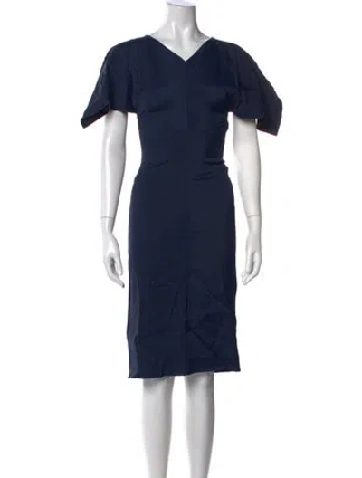 Pre-owned Sies Marjan V-neck Knee-length Dress W/ Tags In Blue