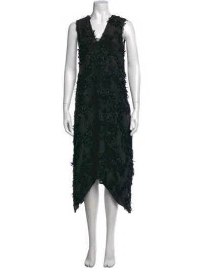 Pre-owned Sies Marjan V-neck Long Dress In Black