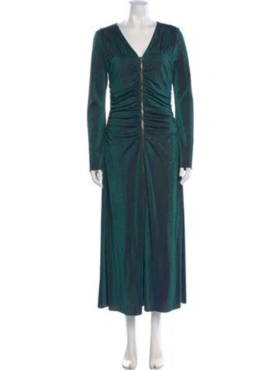 Pre-owned Sies Marjan V-neck Long Dress In Blue
