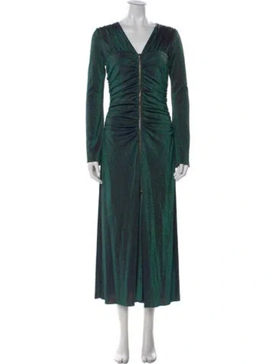 Pre-owned Sies Marjan V-neck Long Dress In Blue