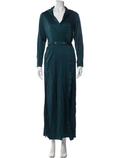 Pre-owned Sies Marjan V-neck Long Dress In Blue