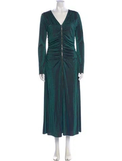 Pre-owned Sies Marjan V-neck Long Dress In Blue