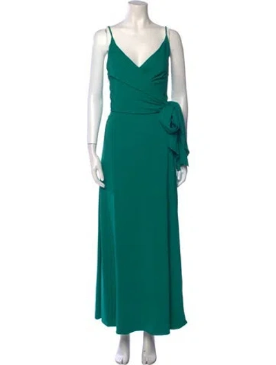 Pre-owned Sies Marjan V-neck Long Dress In Green