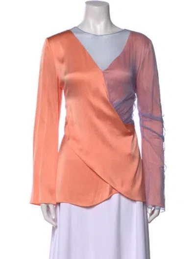 Pre-owned Sies Marjan V-neck Long Sleeve Top In Pink