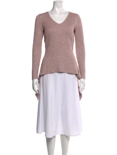 Pre-owned Sies Marjan V-neck Long Sleeve Top In Pink