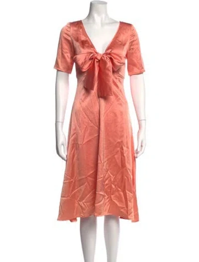 Pre-owned Sies Marjan V-neck Midi Length Dress In Pink