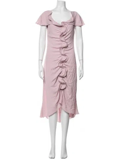 Pre-owned Sies Marjan V-neck Midi Length Dress In Purple