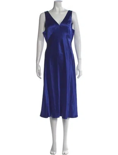 Pre-owned Sies Marjan V-neck Midi Length Dress W/ Tags In Blue