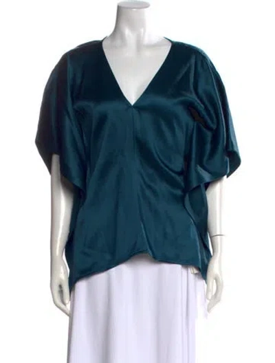 Pre-owned Sies Marjan V-neck Short Sleeve Top W/ Tags In Green