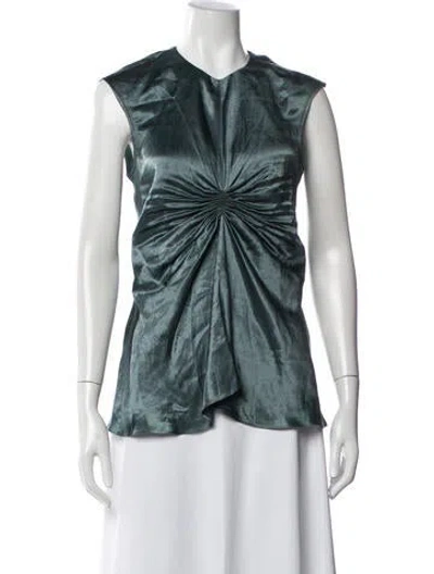 Pre-owned Sies Marjan V-neck Sleeveless Top In Blue