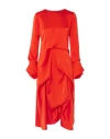 Sies Marjan Noemi Draped Satin Midi Dress In Red