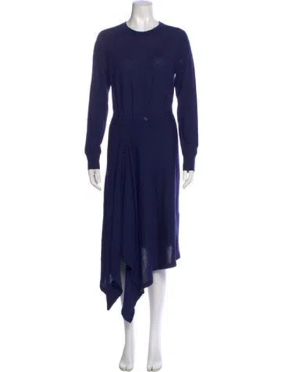Pre-owned Sies Marjan Wool Midi Length Dress In Blue