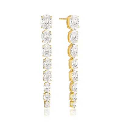 Sif Jakobs Jewellery Women's Earrings Ellisse Lungo Otto - Gold & White