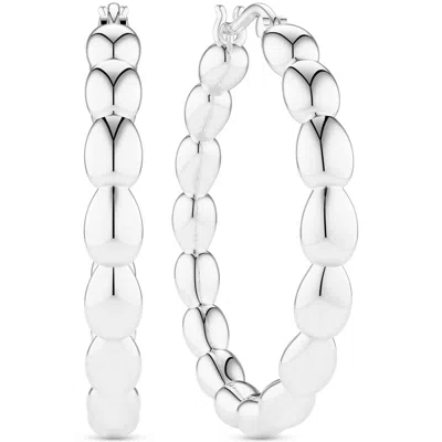 Sif Jakobs Jewellery Women's Earrings Goccia Cerchi Pianura - Grande - Silver
