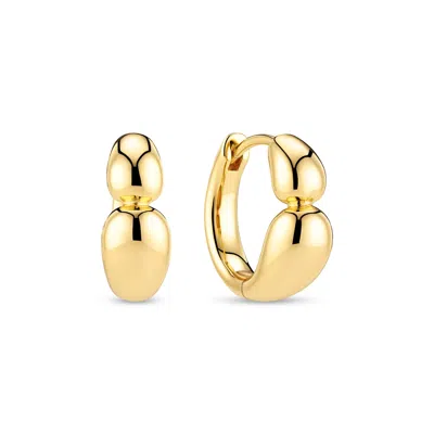Sif Jakobs Jewellery Women's Earrings Goccia Creolo Piccolo Pianura - Gold