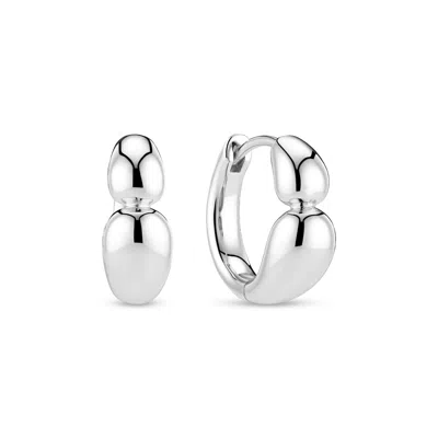 Sif Jakobs Jewellery Women's Earrings Goccia Creolo Piccolo Pianura - Silver