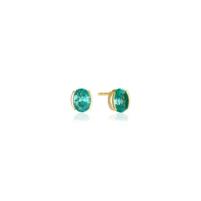 Sif Jakobs Jewellery Women's Gold / Blue Earrings Ellisse Carezza Turquoise In Multi